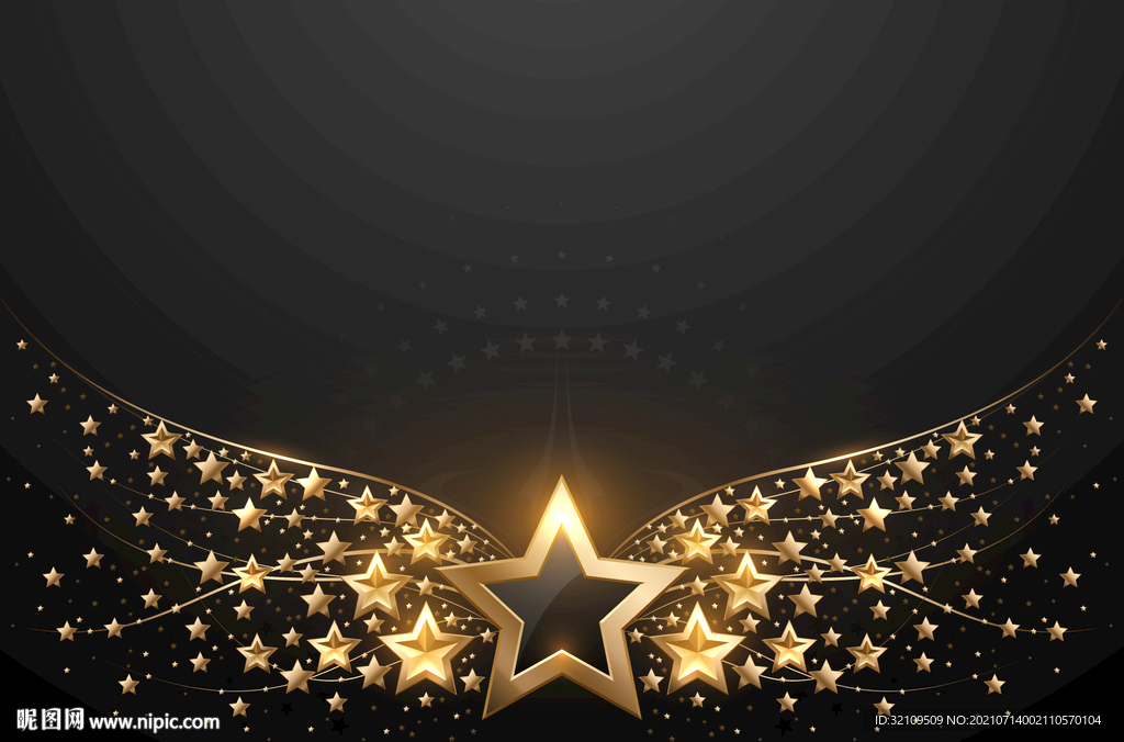 金色星星翅膀背景