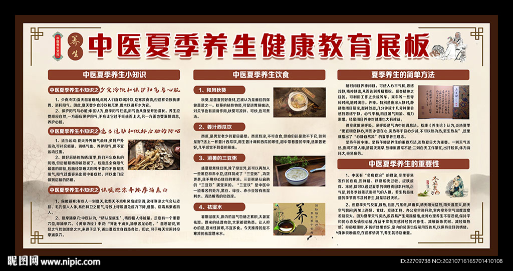 夏季中医养生健康教育宣传栏