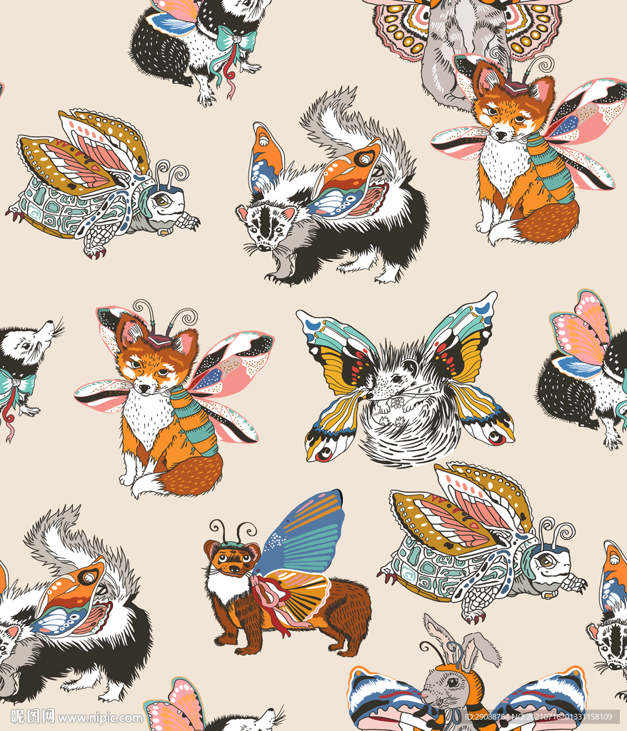 大牌花 数码印花 动物