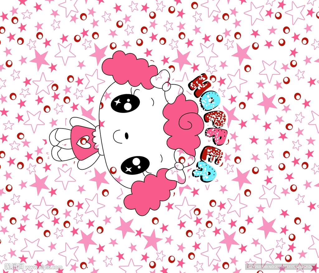 数码印花卡通裁片定位公仔