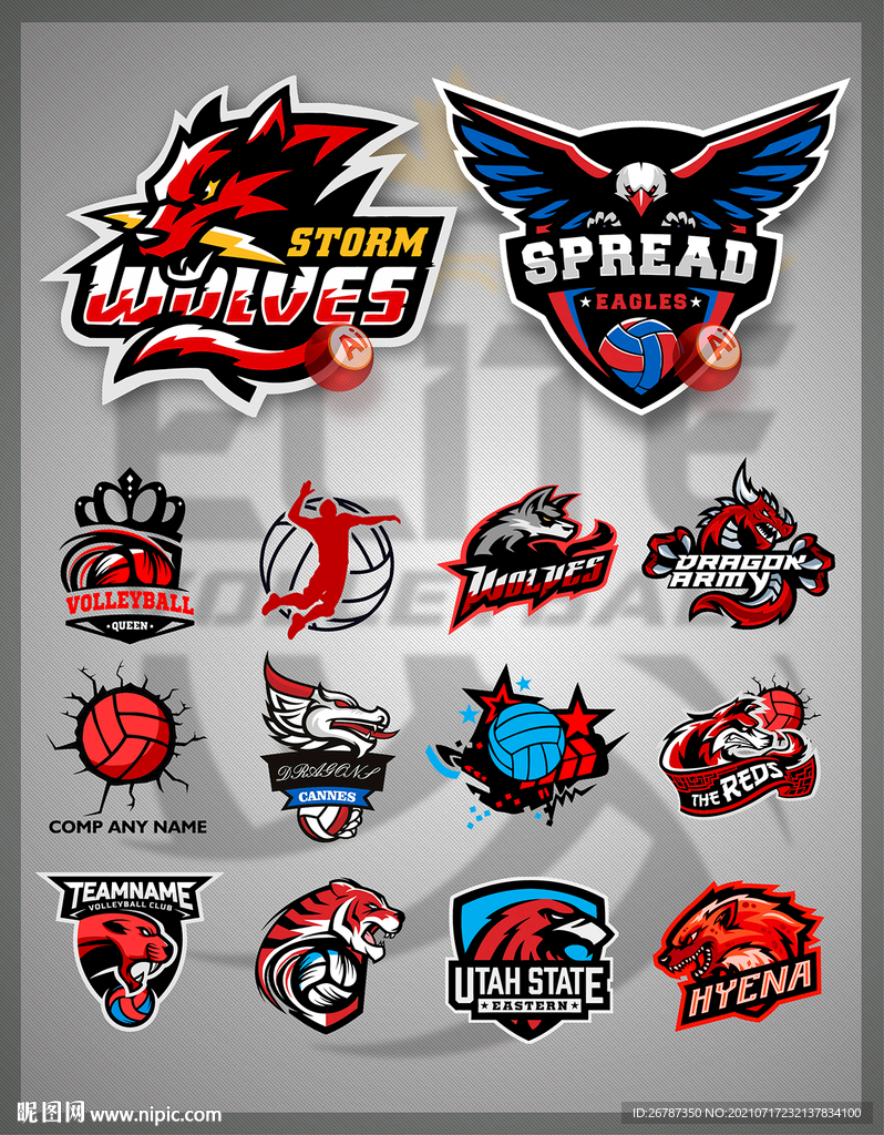 矢量排球运动文化系列