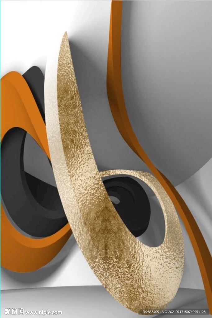 3D抽象立体空间建筑装饰无框画