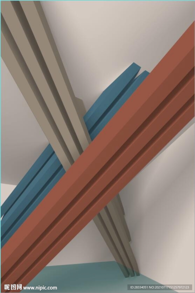 3D抽象立体空间建筑装饰无框画