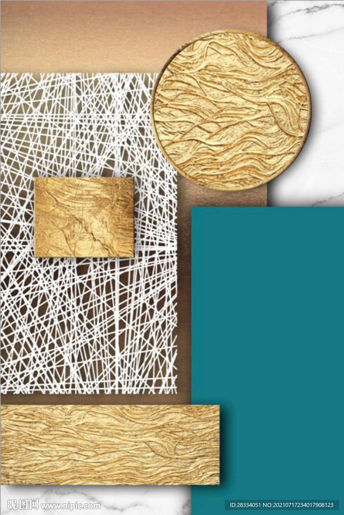 北欧立体抽象几何装置无框画