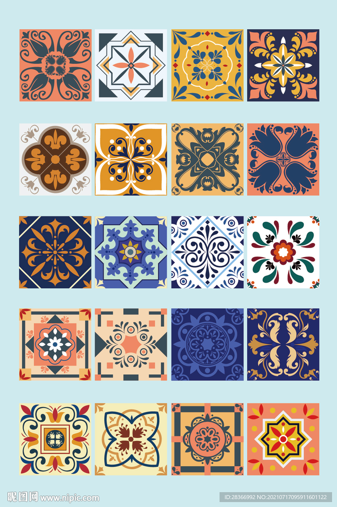 AI矢量欧式格子花纹底纹