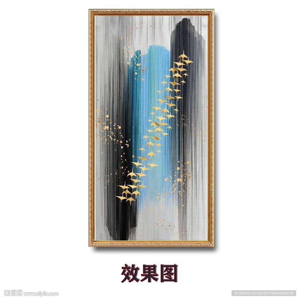 艺术线条飞鸟玄关装饰画