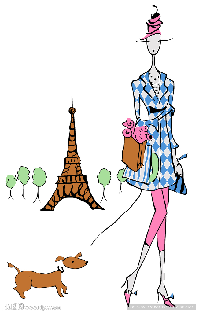 大牌卡通裁片定位人物