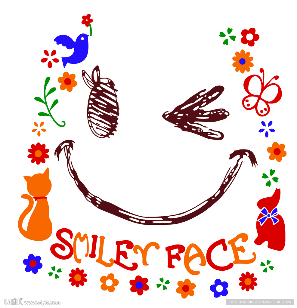 大牌卡通裁片定位微笑