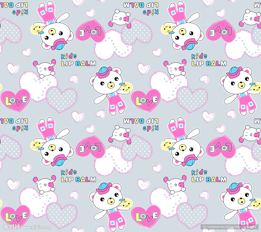 数码卡通爱心熊