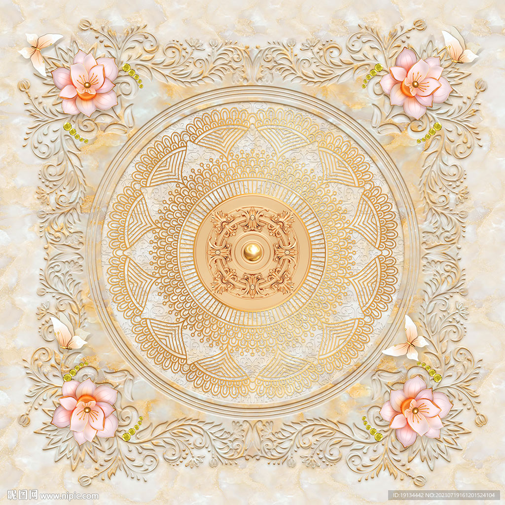 大理石拼花地板