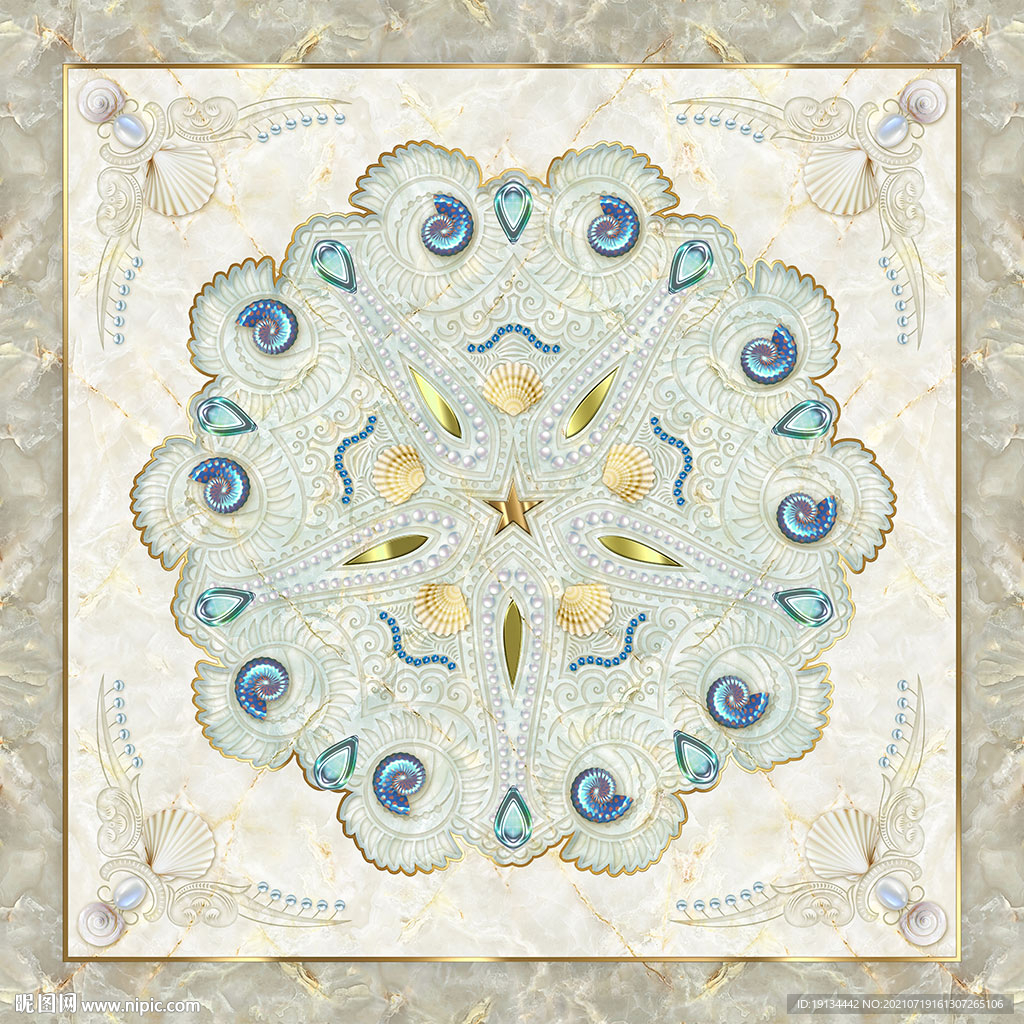 大理石拼花地板