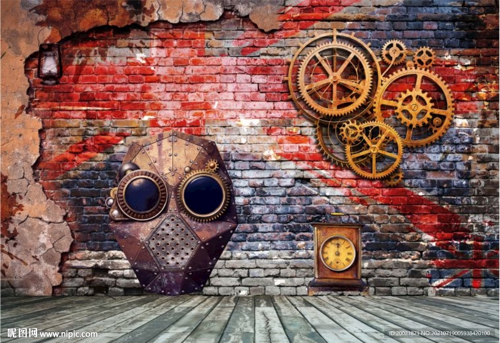 复古怀旧工装背景墙