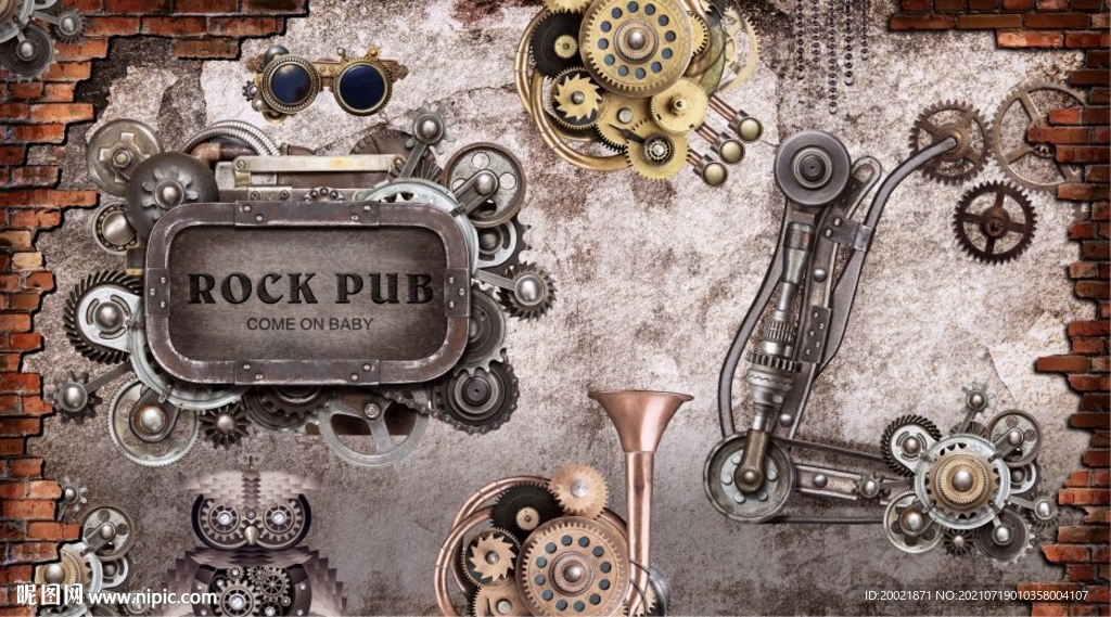 复古怀旧工装背景墙