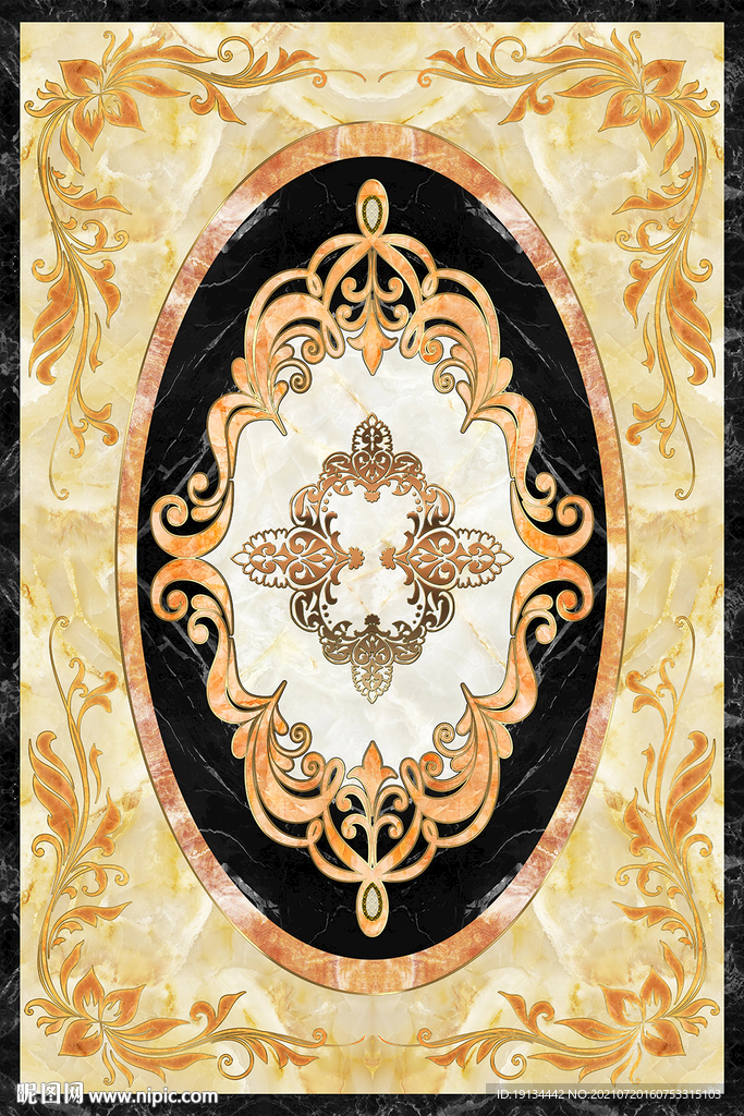 欧式拼花大理石地板