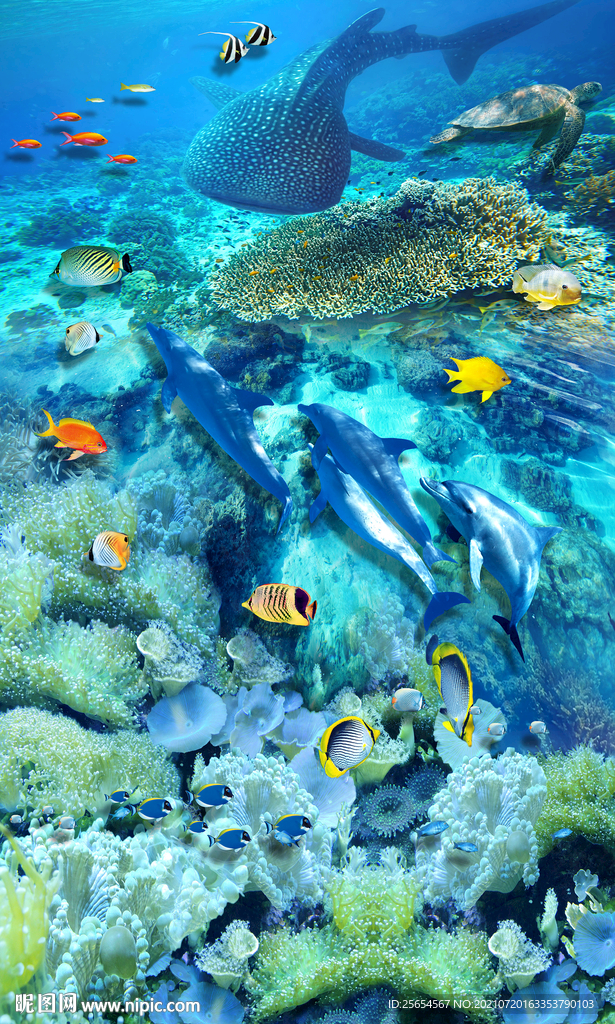 海底游泳馆地画