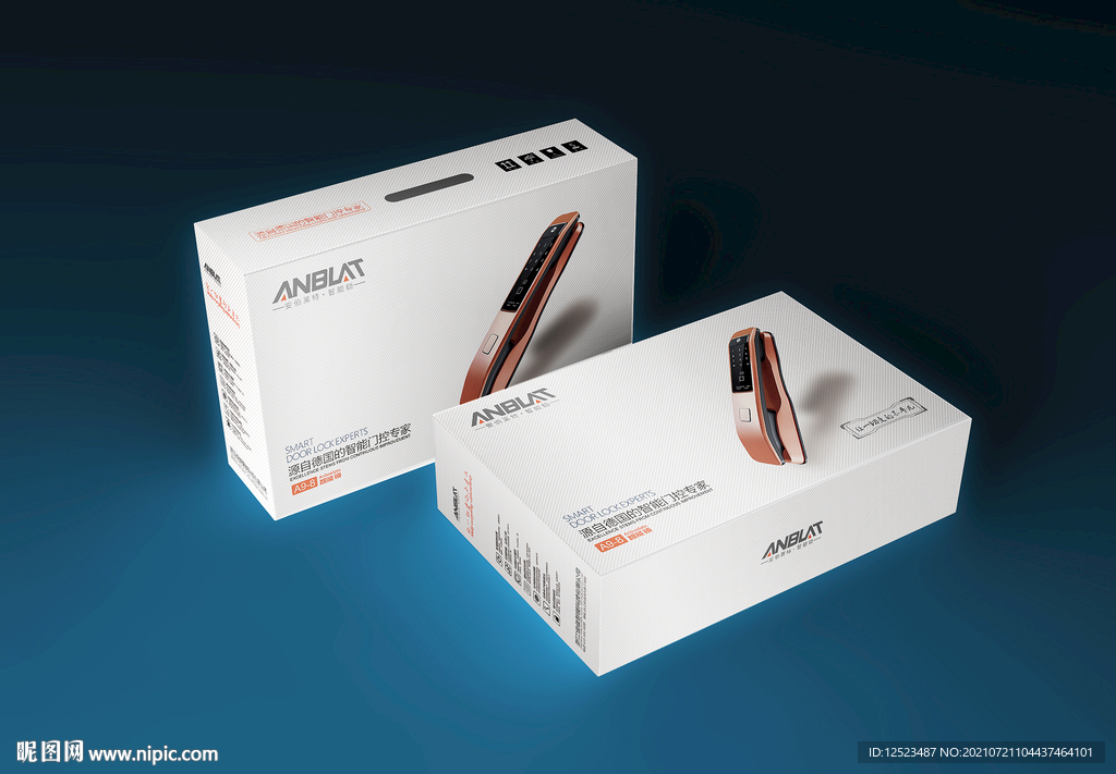 指纹锁包装盒-实际内容展开图