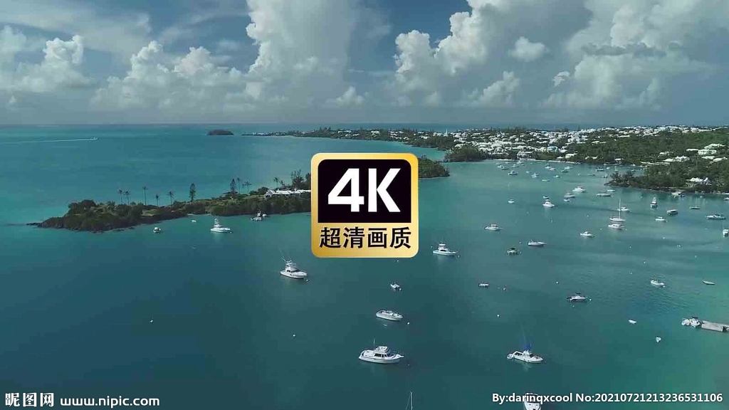 短视频素材航拍海湾里的游艇