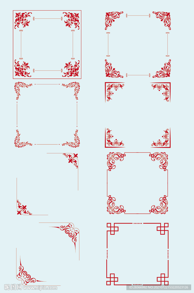 矢量欧式高档装饰边框花纹