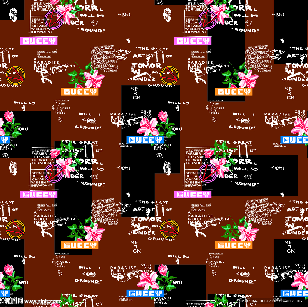 大牌  字母   数码印花  