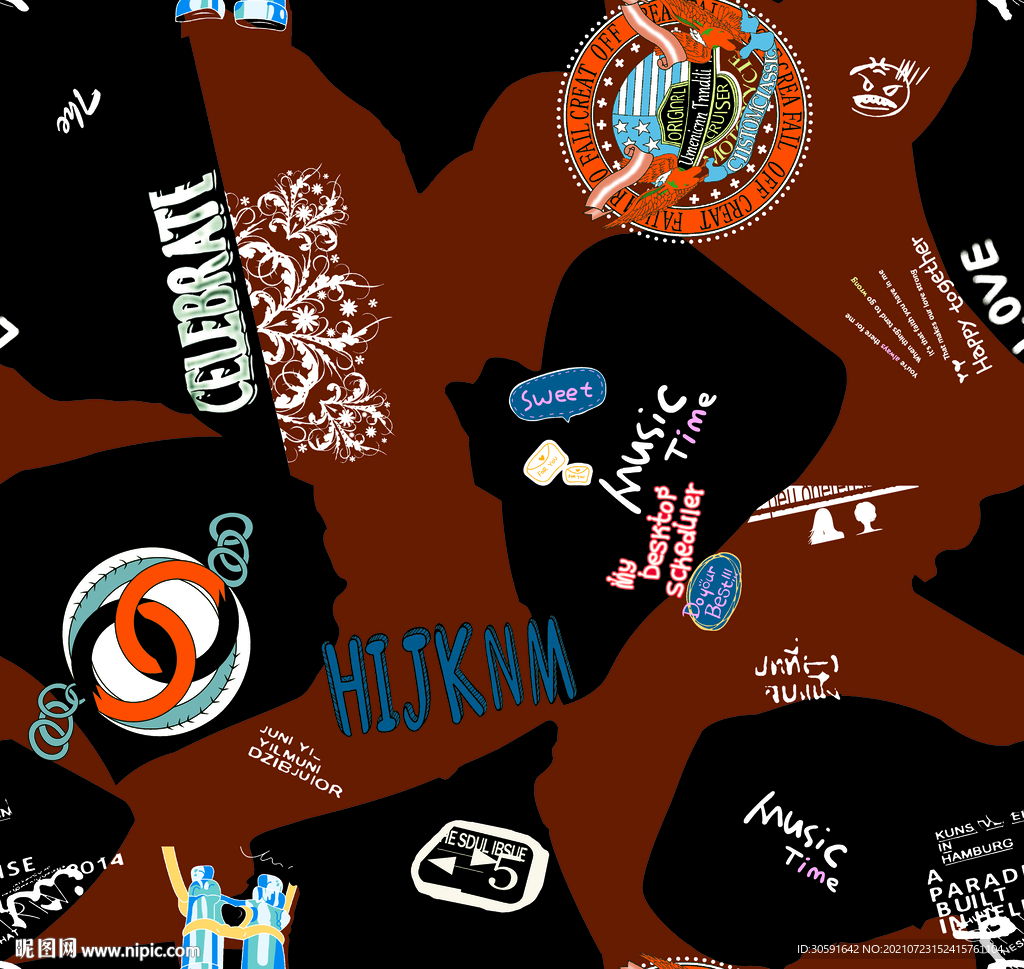 大牌  字母   数码印花  