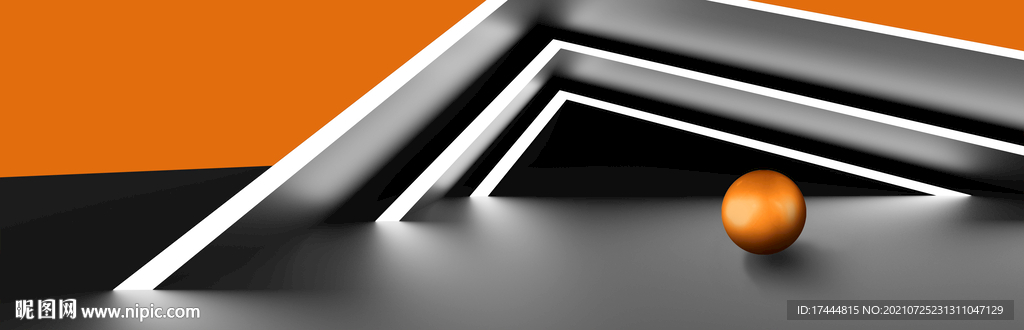 光影几何立体空间3D球装饰画