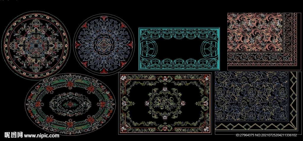 CAD精美花纹图案