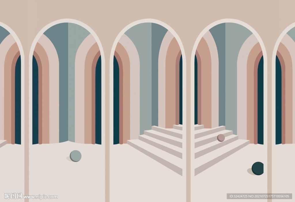 莫兰迪几何拱门