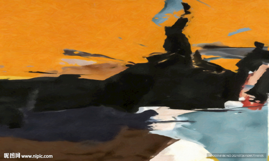 欧美油彩抽象油画