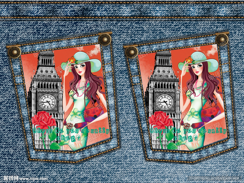 牛仔布纹装饰画