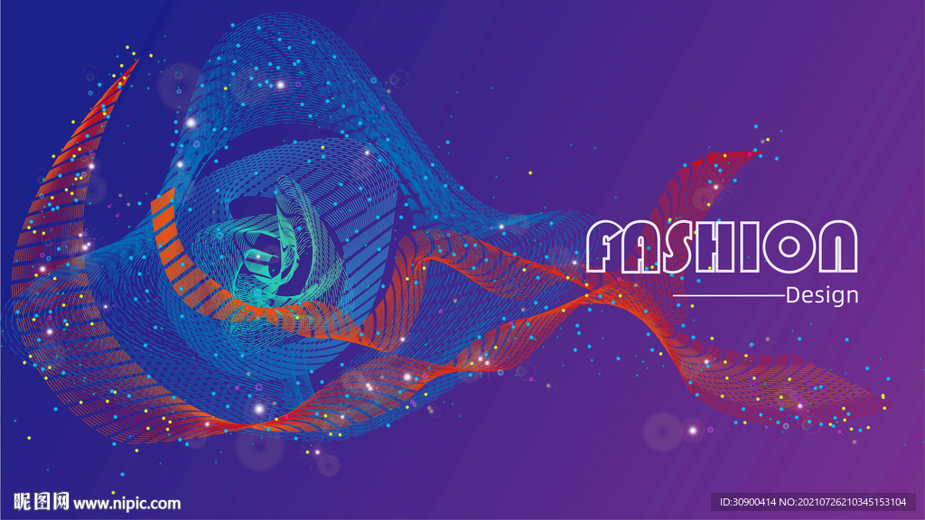 AI炫彩科技线条海报背景