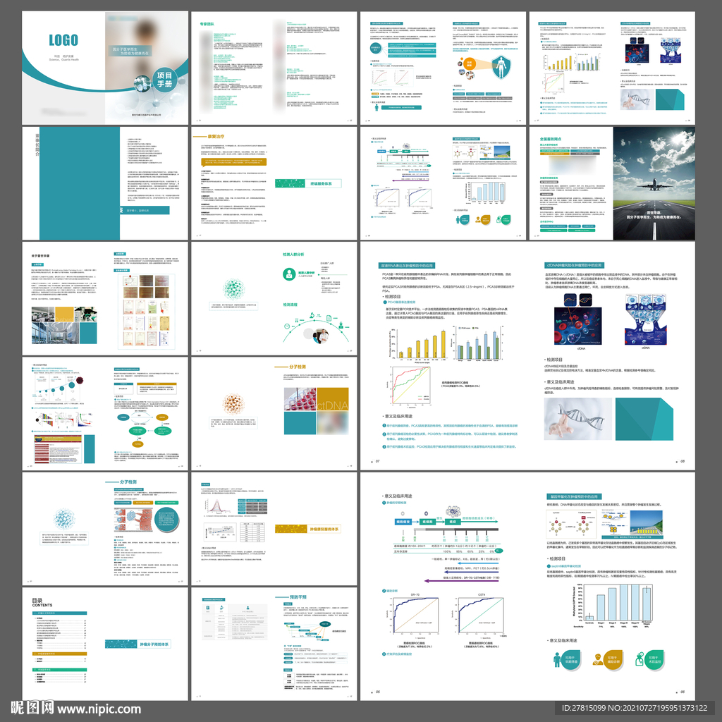 蓝色生物科技画册