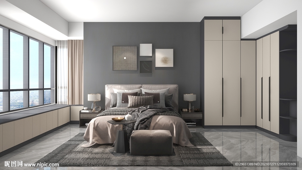 主人房衣柜组合效果图