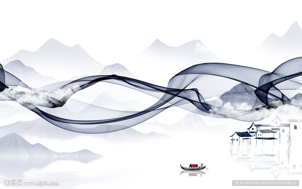 线条新山水画 TIF文件分层