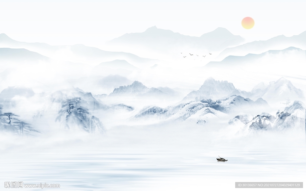 大气新山水画 TIF文件分层