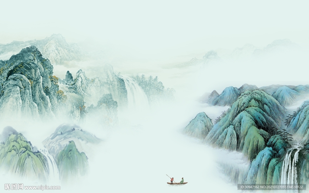 大气 简约山水画 TIF分层图