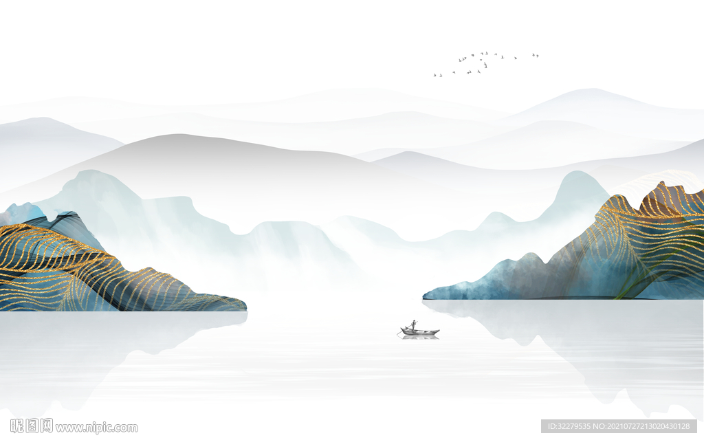 高端大气意境山水 TIF分层