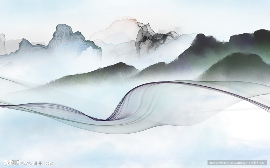 高档大气意境山水 TIF分层