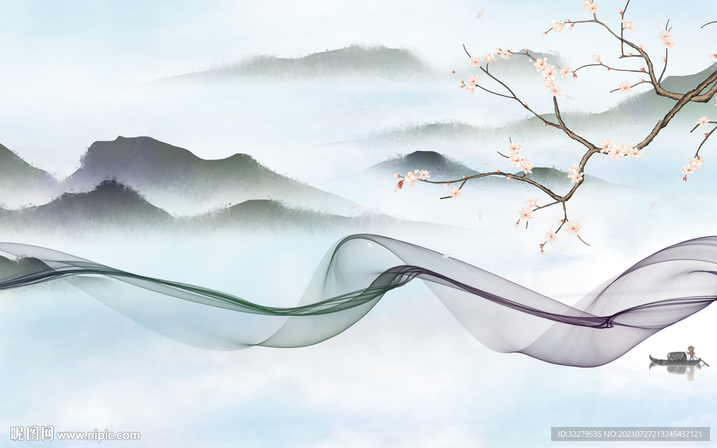 高清 大气意境山水 TIF分层