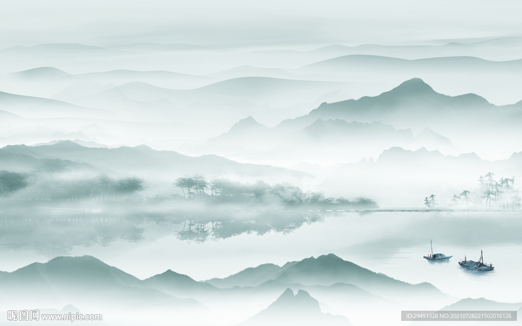 新中式意境新山水 tif分层图