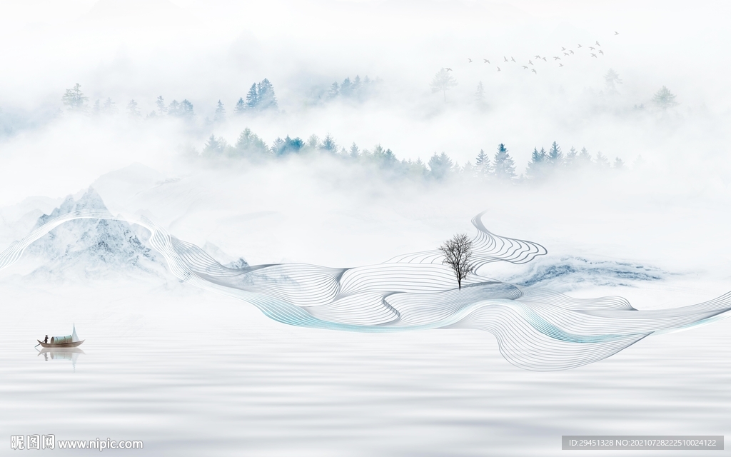 高档 意境新山水 tif分层图