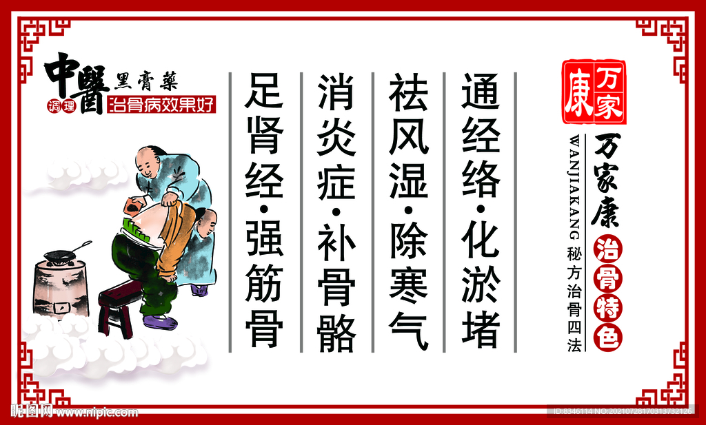 中医黑膏药展板