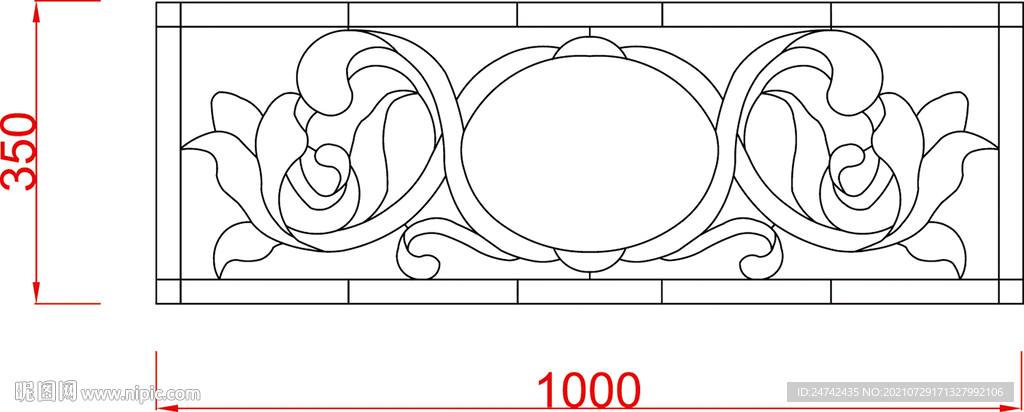 欧式彩雕花纹描边路径