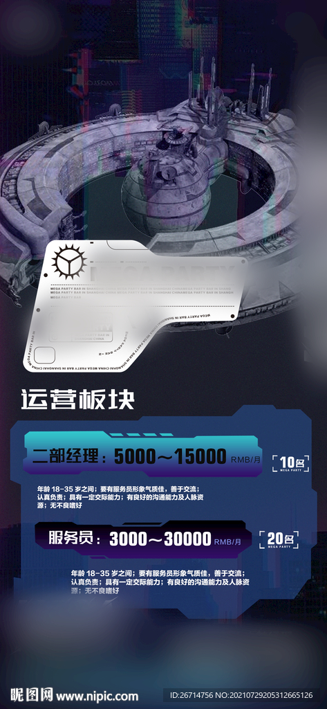 酒吧 夜店 招聘海报 酸性