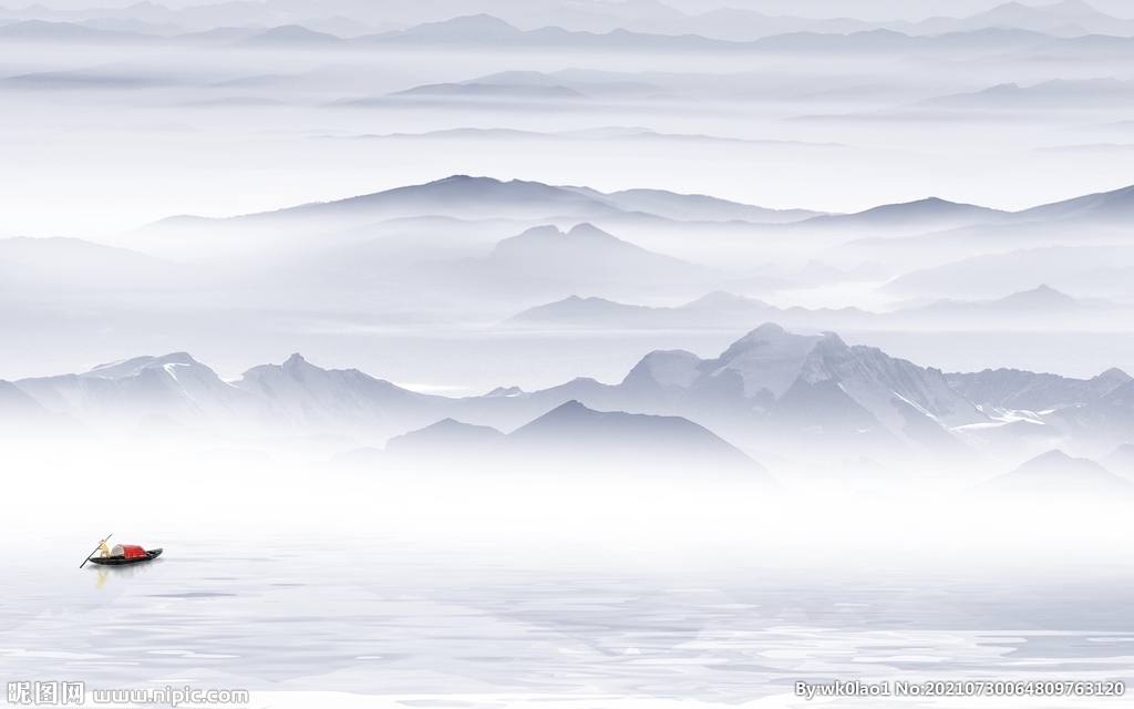 中国风客厅山水背景 TIF分层