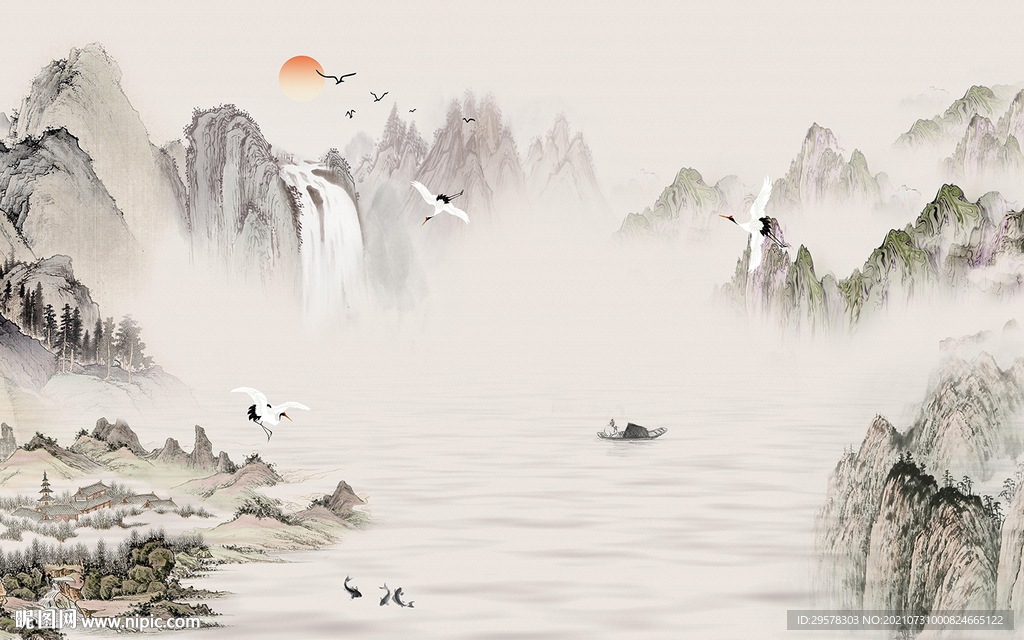 大气风景山水 tif文件分层