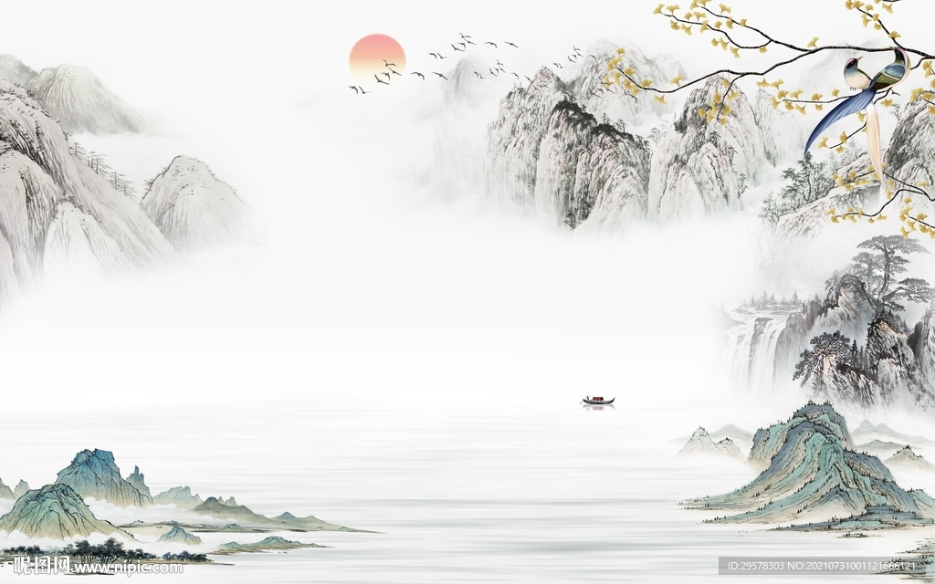 爆款风景山水 tif文件分层