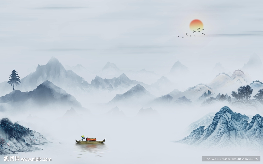 高档 风景山水 tif文件分层