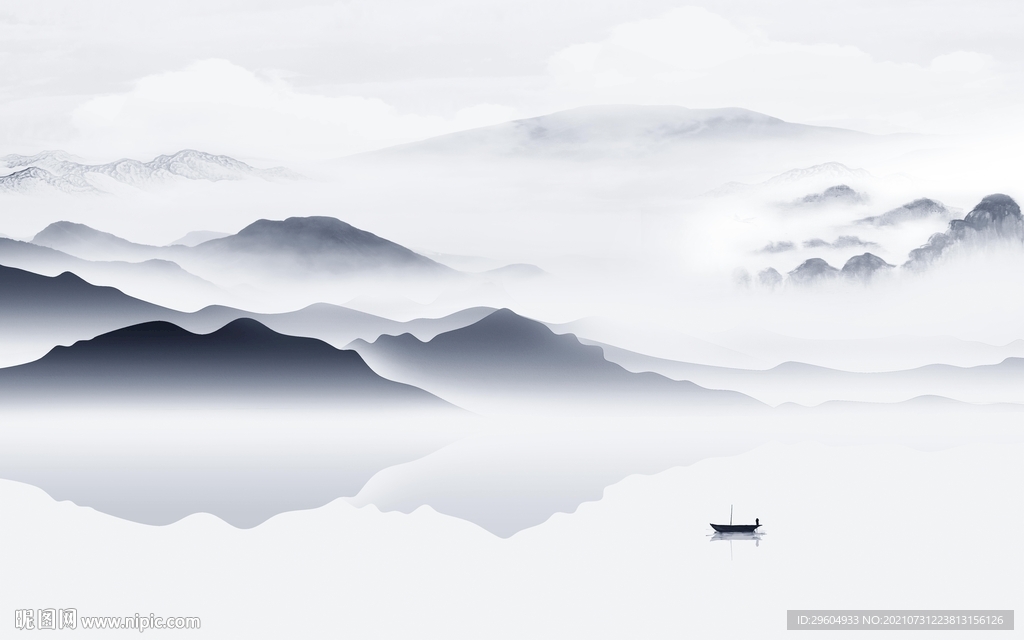 中国风现代山水 tif分层文件