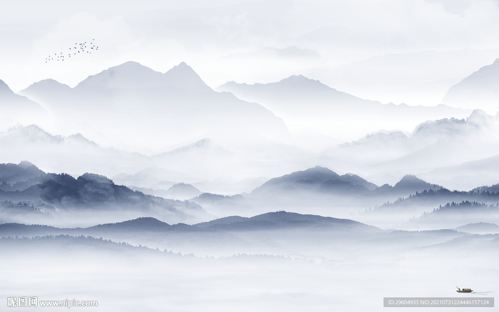 新中式现代山水 tif分层文件