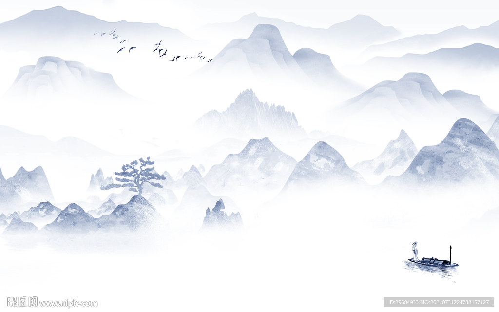 高端 现代山水 tif分层文件